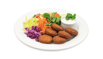 Plato Falafel - 5 unidades de falafel con ensalada mixta y patatas. en XXL Kebab Rubí