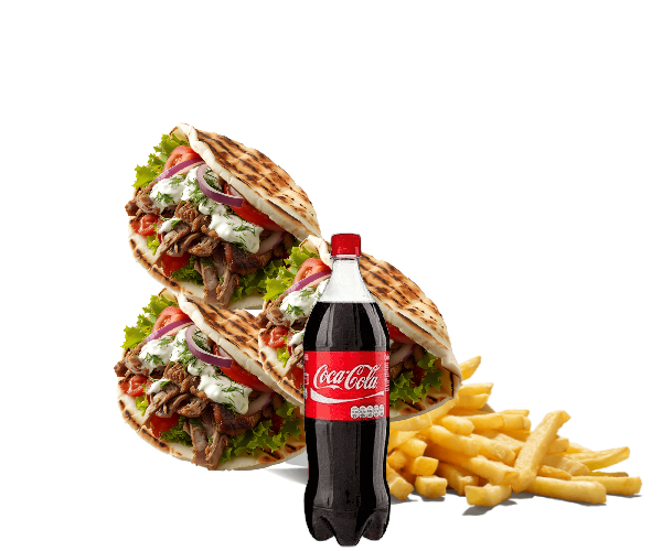 3 Pita Döner - Con 1L de cola O patatas. en XXL Kebab Rubí