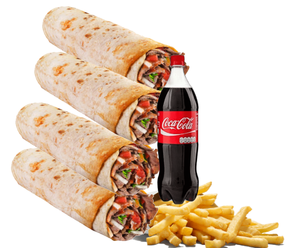 4 Dürüm Rollo - Con 1L de cola O patatas. en XXL Kebab Rubí
